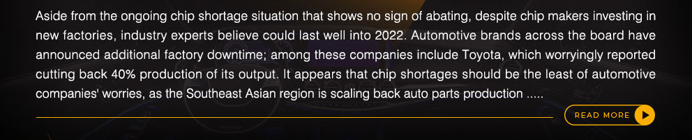 Aside from the ongoing chip shortage that shows on sign of abating,...